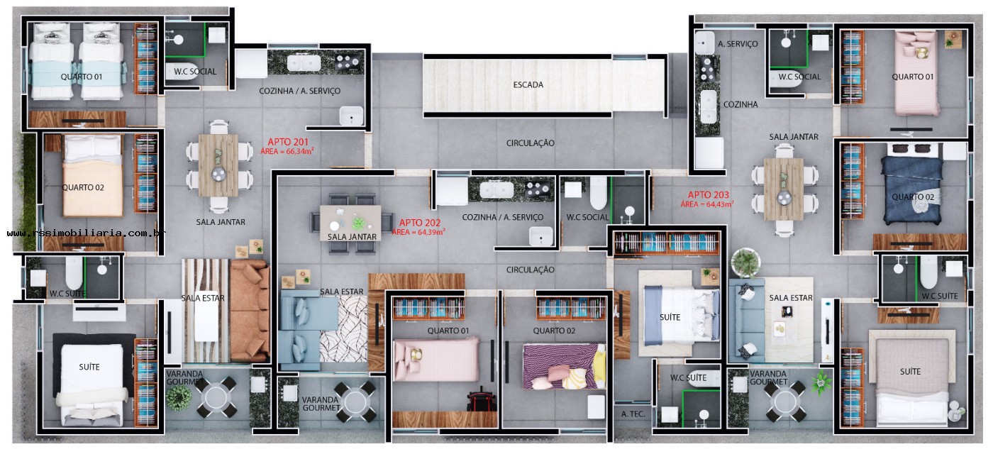 Apartamento, 3 quartos, 64 m² - Foto 6